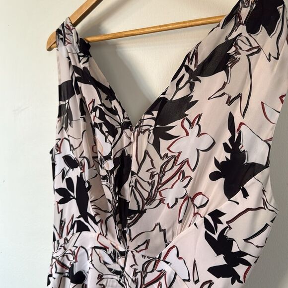 Classiquesβ Entier Silk Floral Wrap Dress 12 Sleeveless Lined - Picture 6 of 11